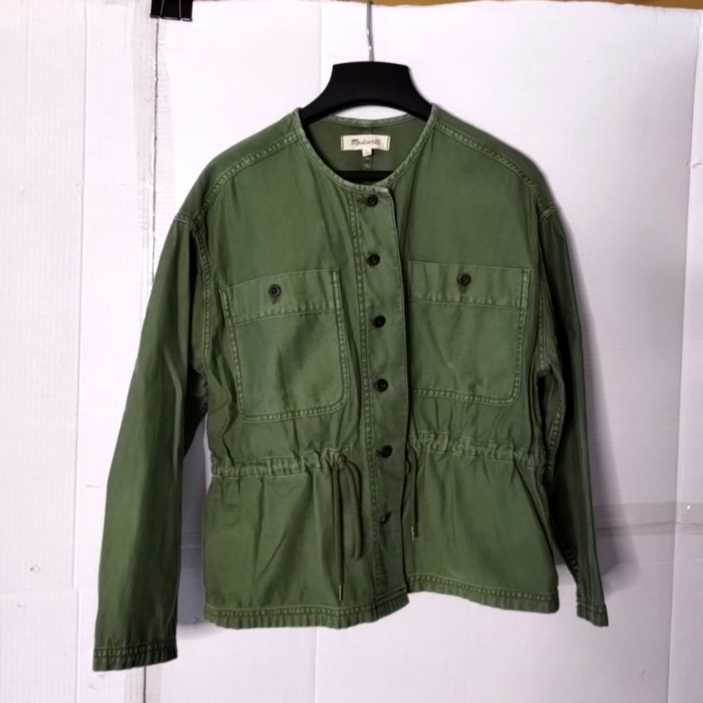 Madewell Olive Green Utility Jacket Button Down SZSmall Preppy Chic Fall  Office